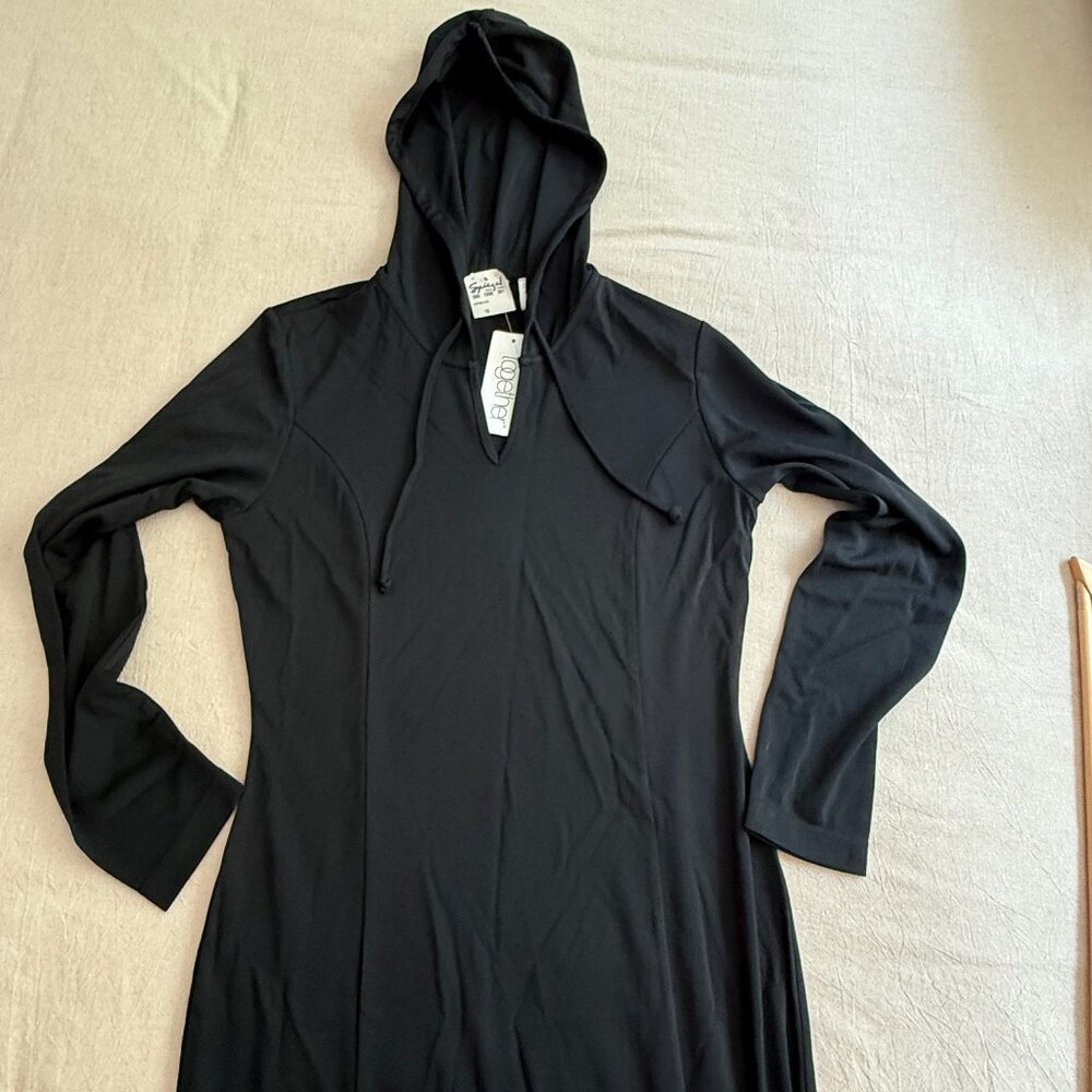 NWT Together by Spiegel Black Long Sleeve Hooded Maxi Dress Size 10
